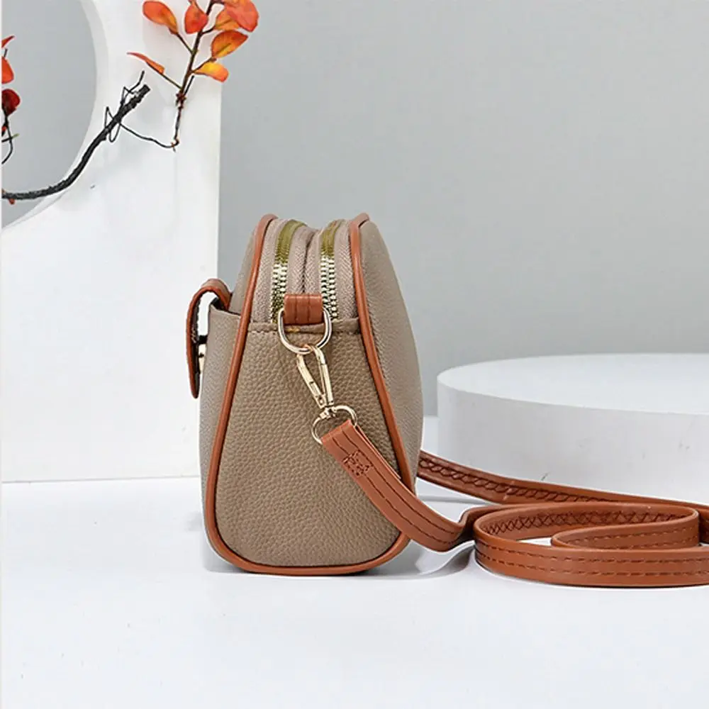 

Fashion Elegant Small Crossbody Bag Solid Color PU Leather Niche Shoulder Bag Korean Style Mommy Bag Simple Square Bag Outdoor