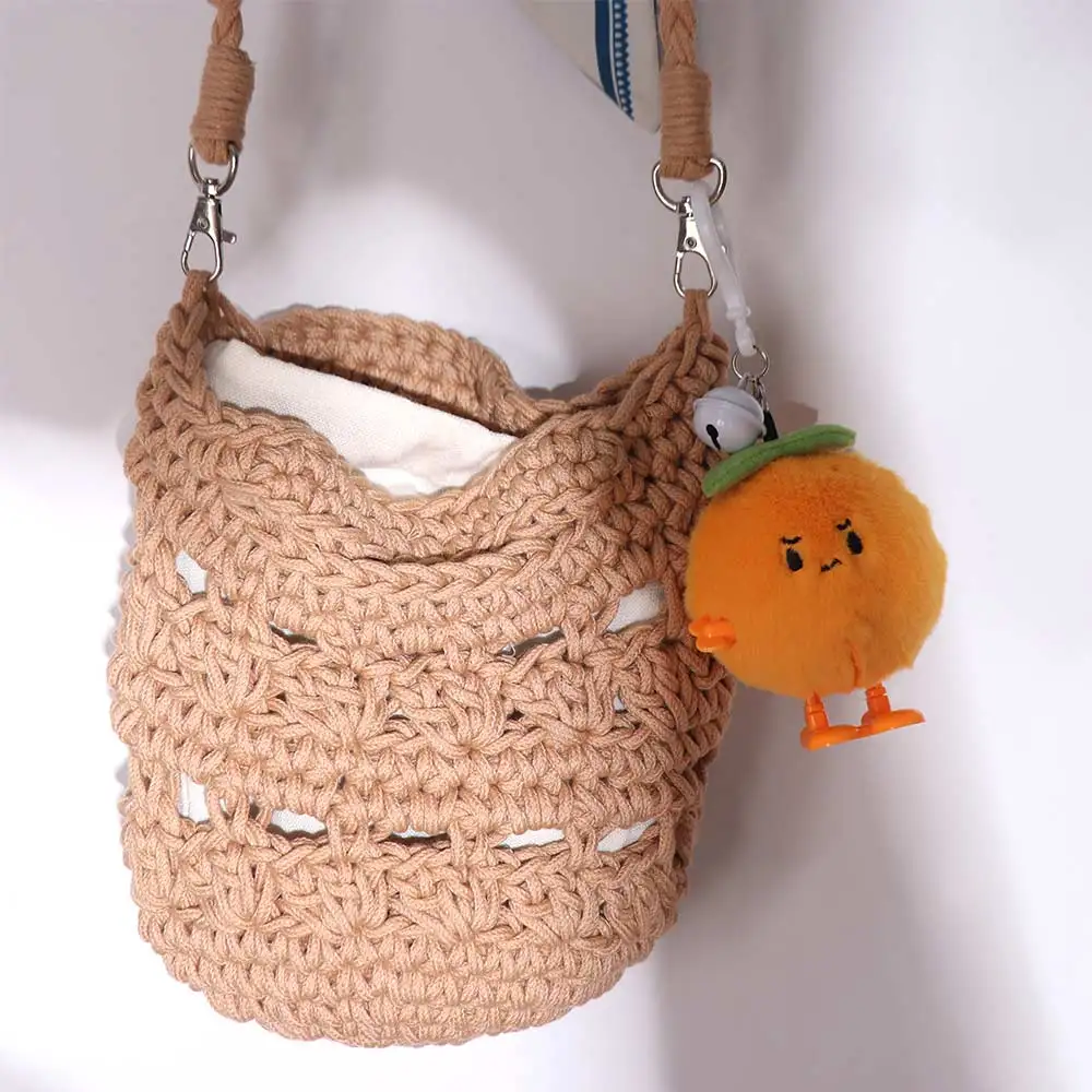 

Bag Hanging Tangerine Keychain Squeeze Stuffed Dolls Orange Key Chain Soft Fluffy Tangerine Car Key Ring Creative Gift