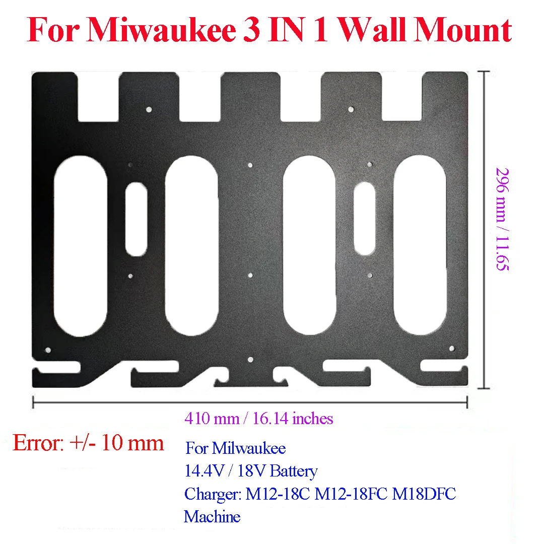 

For Milwaukee Power Tool Battery Wall Mounts Storage Stand Holder For M18 Charger Machine Bracket Fixing Drills M18DFC M12-18FC