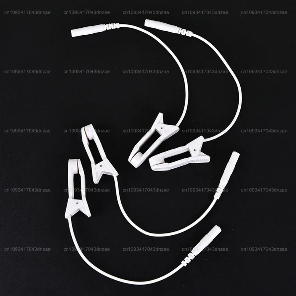 2-10 Ear Pain Relief Clip Tens 2.0mm Pin Breast Nipple Electrode Lead Wire Connecting Cable Sleeping Aids for Massagers Earclips