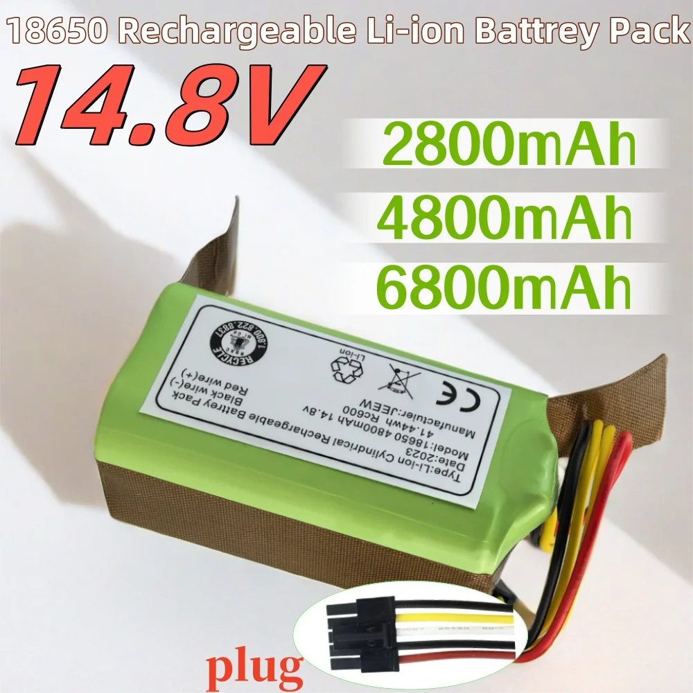 

4S1P 14.8V 2800/4800/6800mAh Li-ion Rechargeable Battery Pack ，Suitable for Sweeping Robot Replacement Battery