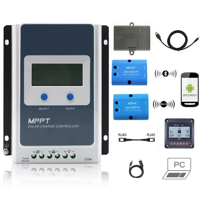 

Epever solar charge controller 1210AN 2210AN 3210AN 4210AN Tracer Solar Charge Controller Mppt