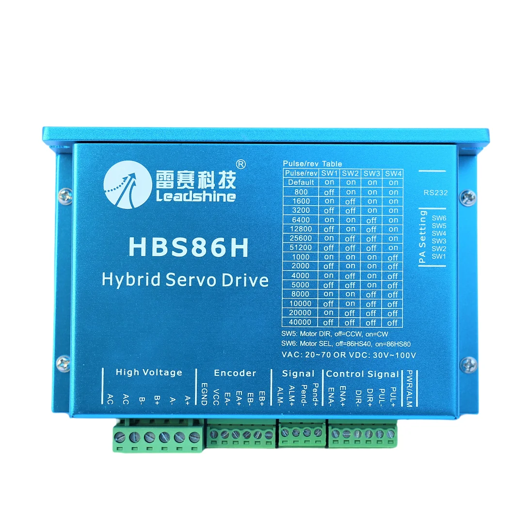 Two-Phase Closed-Loop Hybrid Servo Motor Driver 18-80VDC 0-8.2A HBS86H H2-758