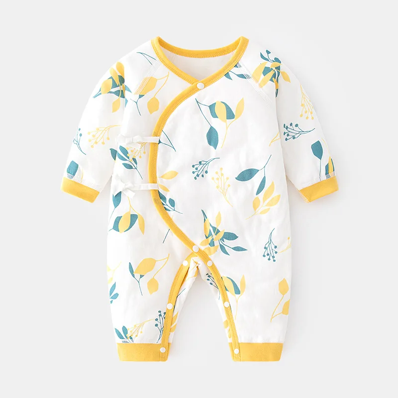 

Детский комбинезон на хлопковой подкладке для осени и зимы, тонкий хлопковый ромпер для новорожденных, бесшовный стеганый комбинезон