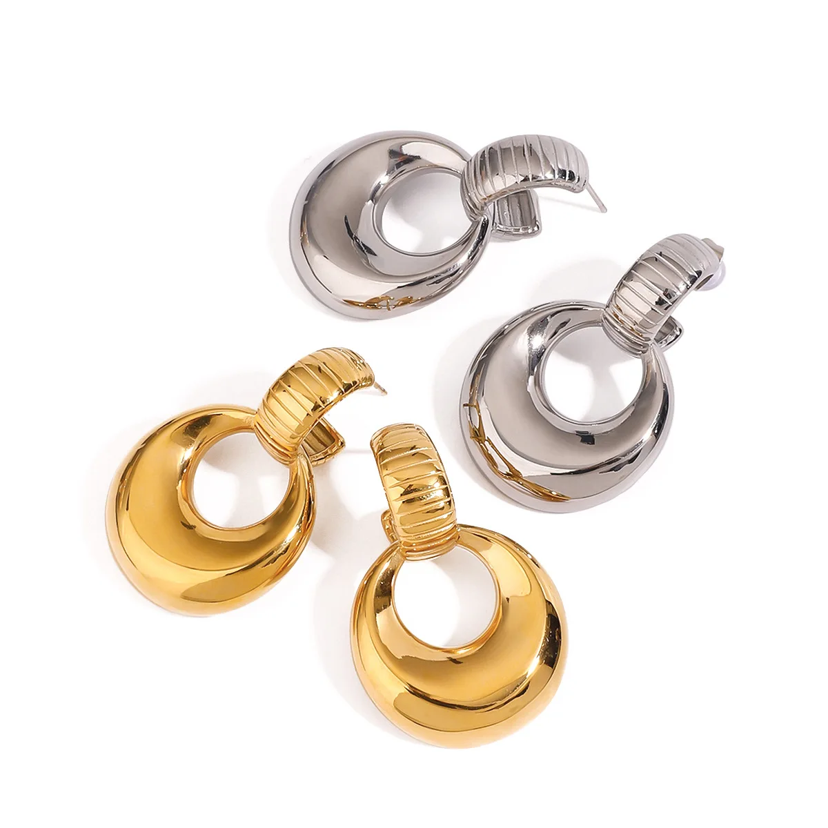 

Stainless Steel PVD 18K Gold Plated Tarnish Waterproof Big Hoop Earrings For Woman Jewelry Wholesale Trendy
