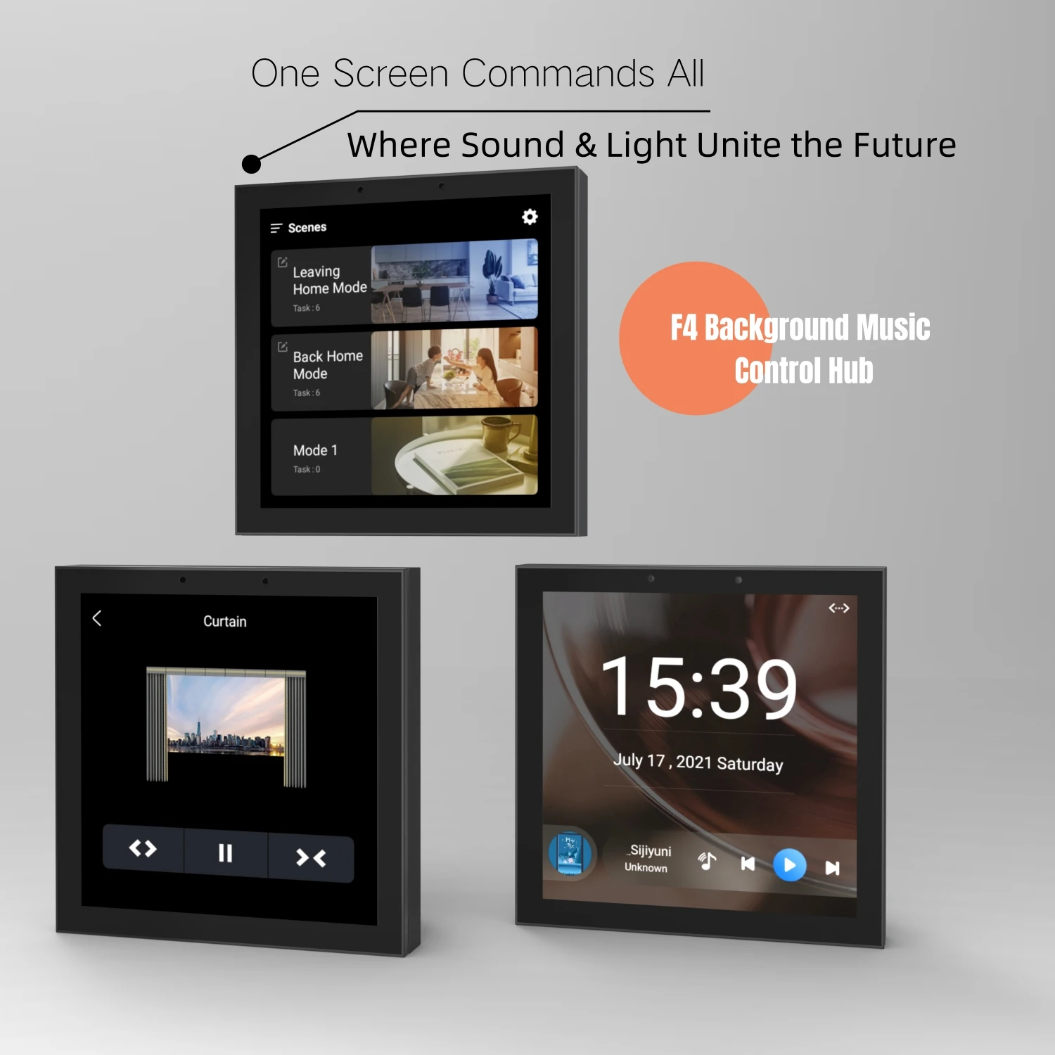 F4 Tuya Smart WiFi ZigBee Schermo di controllo centrale intelligente da 4 pollici Lettore musicale di sottofondo Interfaccia domotico