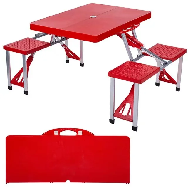 Portable Aluminum Furniture Patio Garden Table Foldable Metal Camping Bbq Picnic Outdoor Folding Table and Chairs Set