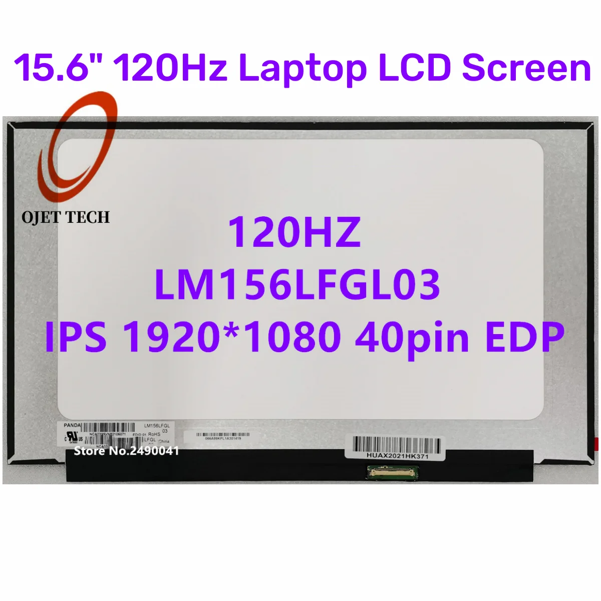 

15.6" 120Hz Laptop LCD Screen LM156LFGL03 02 For ASUS FX95G FX90J VX60G MSI GL65 9SDK-080RU Display Replacement 1920x1080 40pin