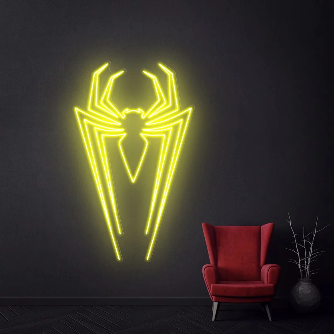 Super Hero Neon Sign Spider Neon Decor Anime Wall Art Gift for Kid Birthday Gift Bed Room Game Room Decor