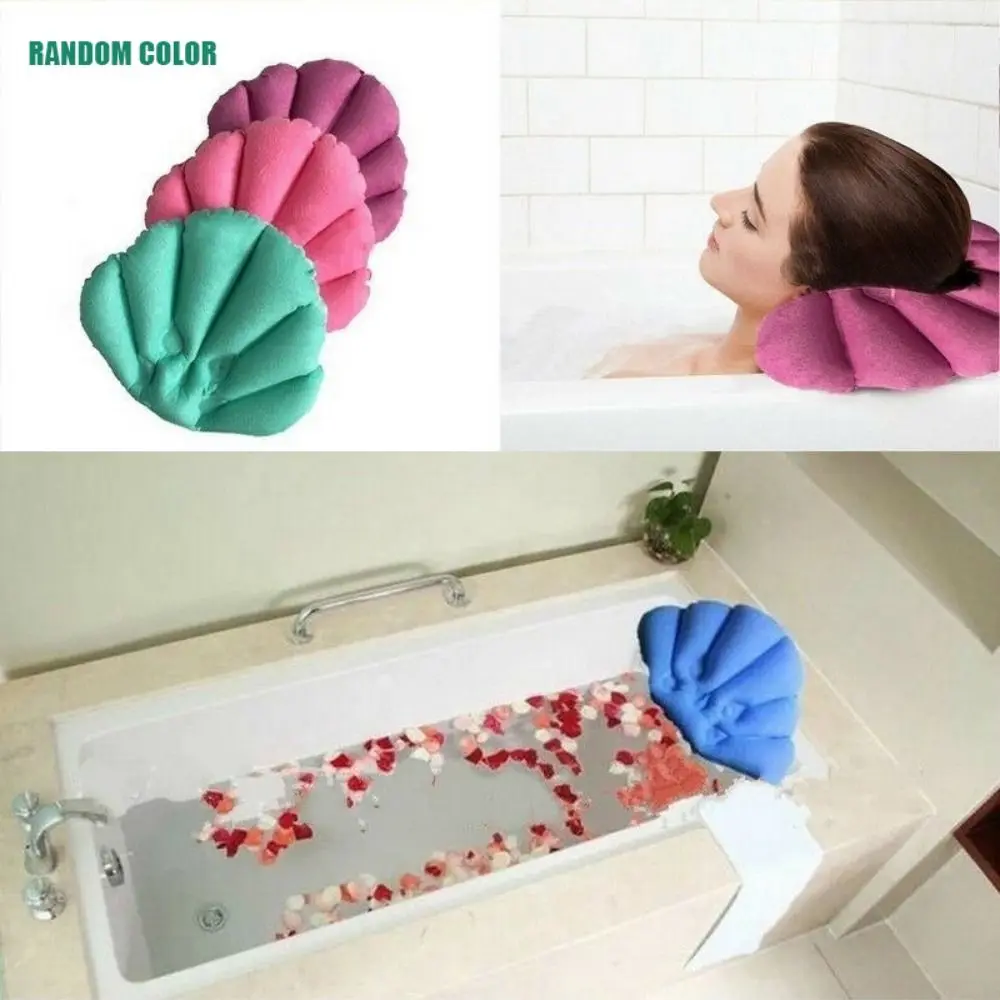 2Pcs Mit Saugnapf Aufblasbare Bad Kissen Tragbare PVC Badewanne Kissen Abnehmbare Fan-förmigen Aufblasbare Kissen Haushalt