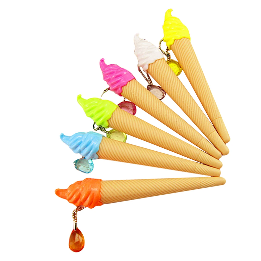 24 pcs Ice Cream Gel Pens Smooth Writing Comfortable Grip Kids Doodle Cartoon Shape School Office Use Gel Ink Pen