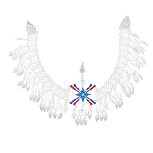 Accesorios para el cabello del cinturón asirio plateado Pendientes para mujeres Asiria Asiria Colorida Colorida Monedas de hoja Juegos de joyería 8 mejores ventas de bandera asiria - №3