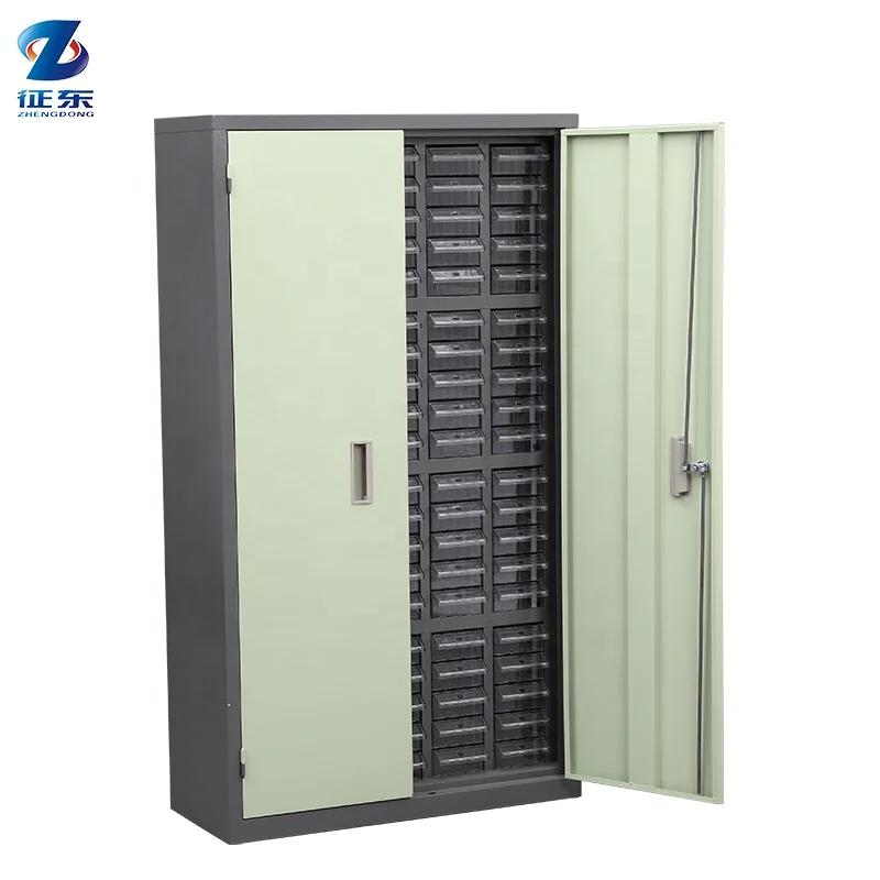 China Manufacturer Plastic Drawer Metal Parts Cabinet Multiple Optional Parts Organizer Cabinet