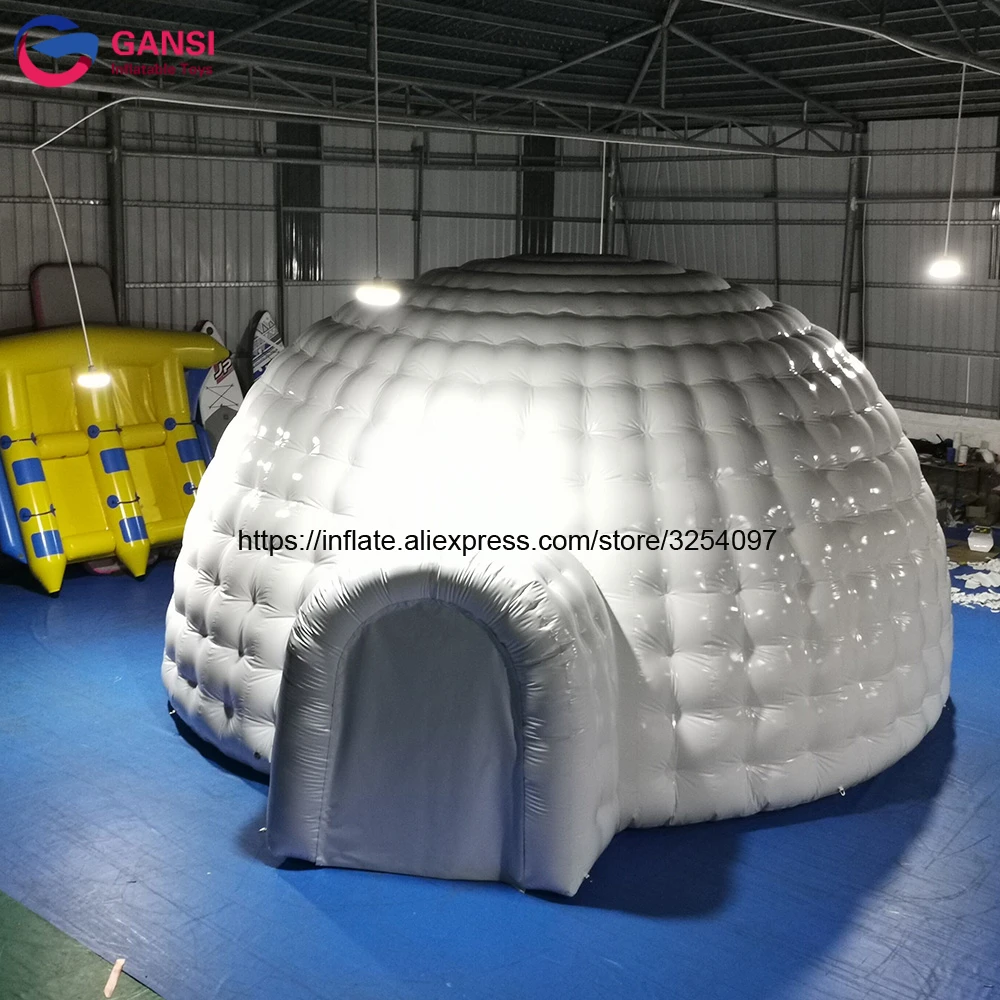 

Size Customize White Large Dome Tent Outdoor Waterproof PVC Inflatable Igloo with Tunnel Door