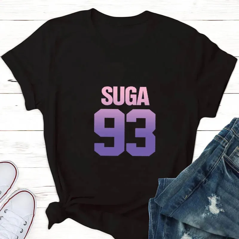 100% Cotton T Shirt Men\'s Women\'s Clothing Jungkook Suga Korean Fashion Kpop Printed Graphic T-Shirt Top Summer Clothes