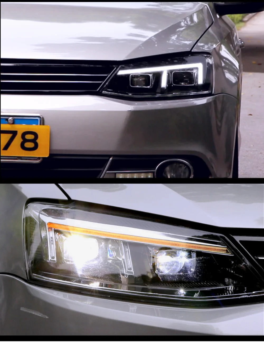 Car Headlight assembly For Volkswagen vw sagitar jetta Audi R8 2012-18 xenon led DRL daytime running light turn signal head lamp