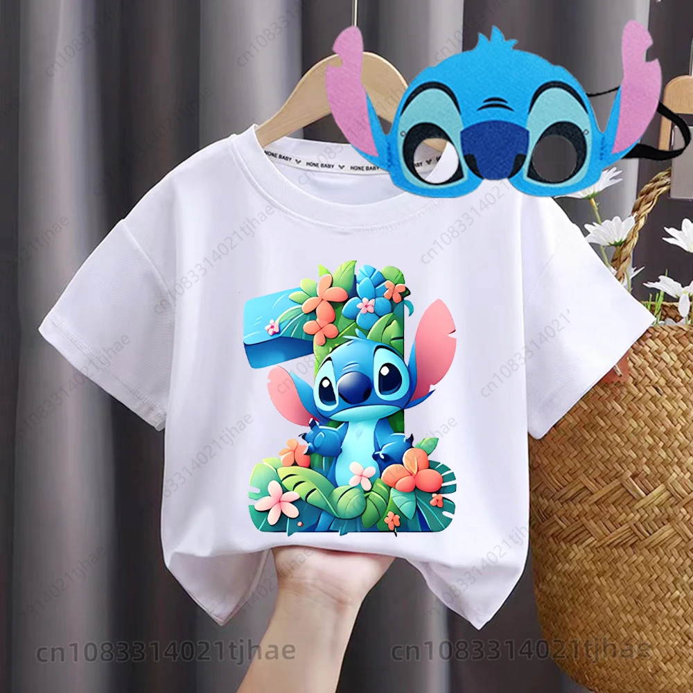 

Disney Lilo Stitch T Shirts for Kids 0-9 Number Birthday Party Tshirts for Baby T-Shirt for Boys T shirts for Girl Tops Tees