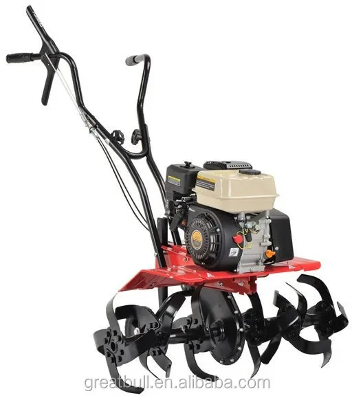 Greatbull 6.5HP Gasoline Power Mini Land Tiller Cultivator with Bearing Drive Hand Garden Rotary Cultivator