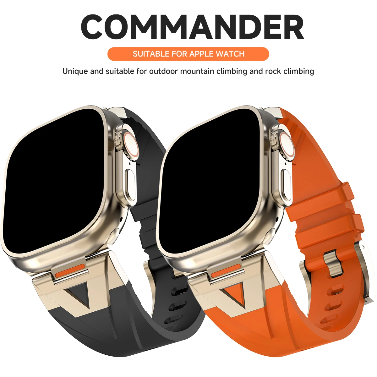 Sportband voor Apple Watch Ultra 2 10 9 8 7 6 SE 5 4 Zachte siliconen titanium armbandriem voor iWatch 42 mm 44 mm 45 mm 46 mm 49 mm