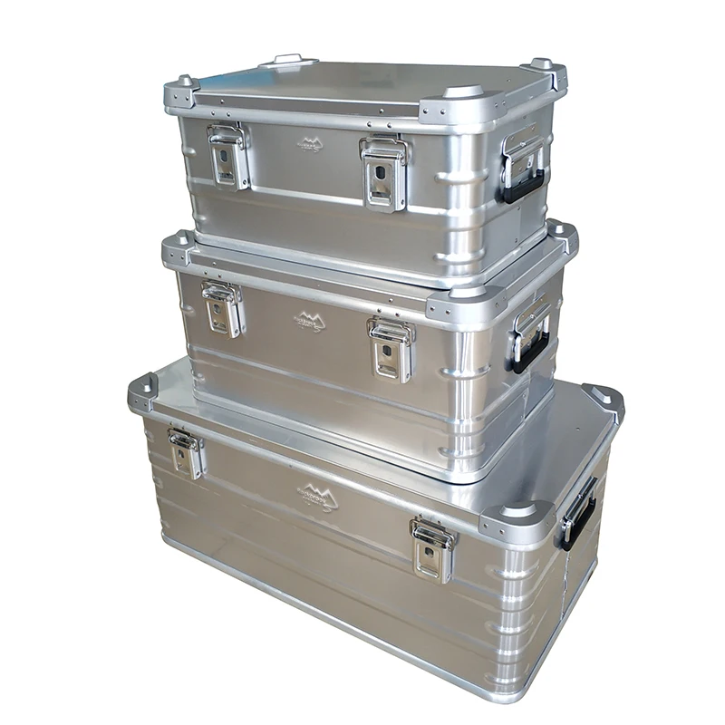

30L Custom Large Size Water Protective Transport Folding Colapsable Camping Outdoor Storage Aluminum Box Set with Lock