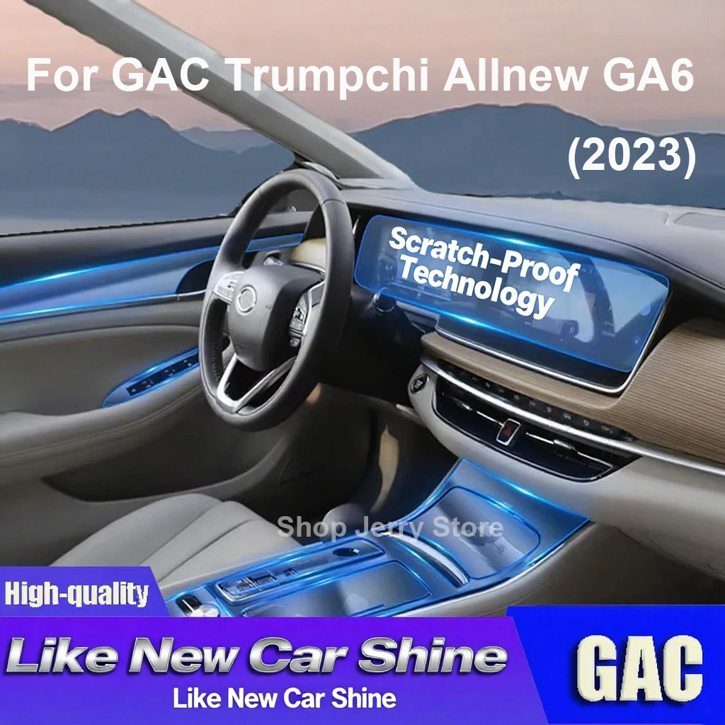 

For GAC Trumpchi Allnew GA6 (2023) Car Interior Center Console Transparent TPU Protective Film Anti-scratch Repair Car Stickers