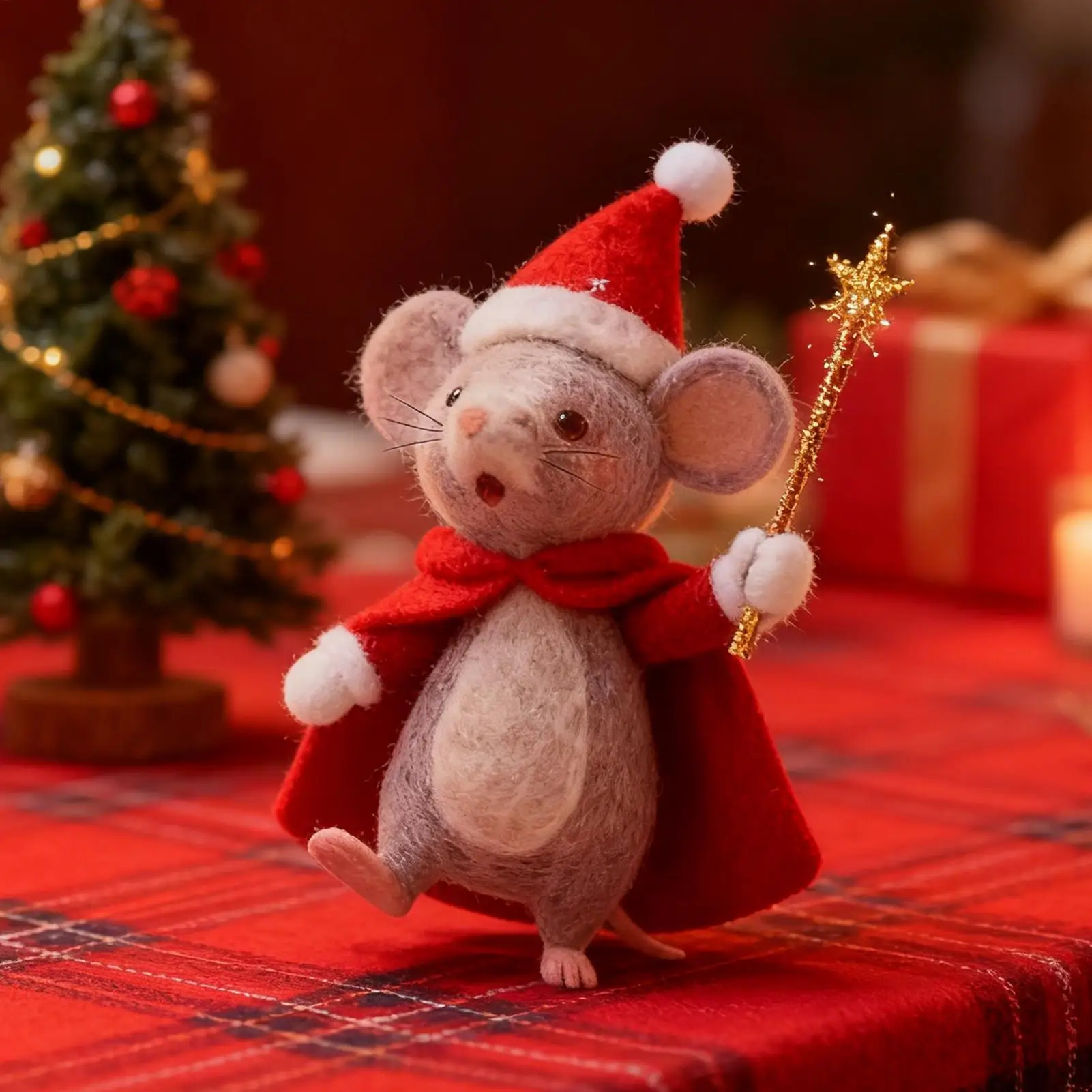 Felted Mice Compact Animal Ornaments Christmas Felt Ornaments Felt Decor For Indoor Windowsills Holiday Bedroom Living Room Den