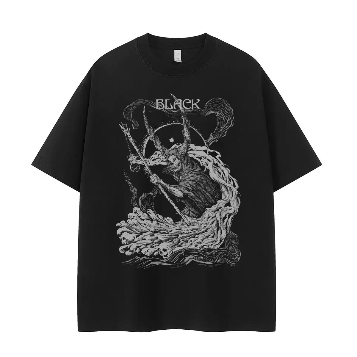 

Black The Niche Design Feeling Rock Band Vintage American Street Men's and Women's Short Sleeve T-shirt