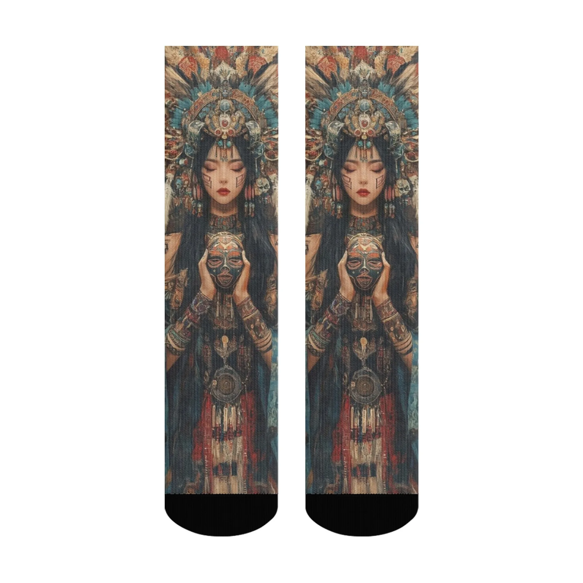 Indian Tribal Girls Bohemian Style Fashion Socken Unisex Neuheit Lustige Happy Crew Socken Harajuku Retro Street Hip Hop Socken Geschenk