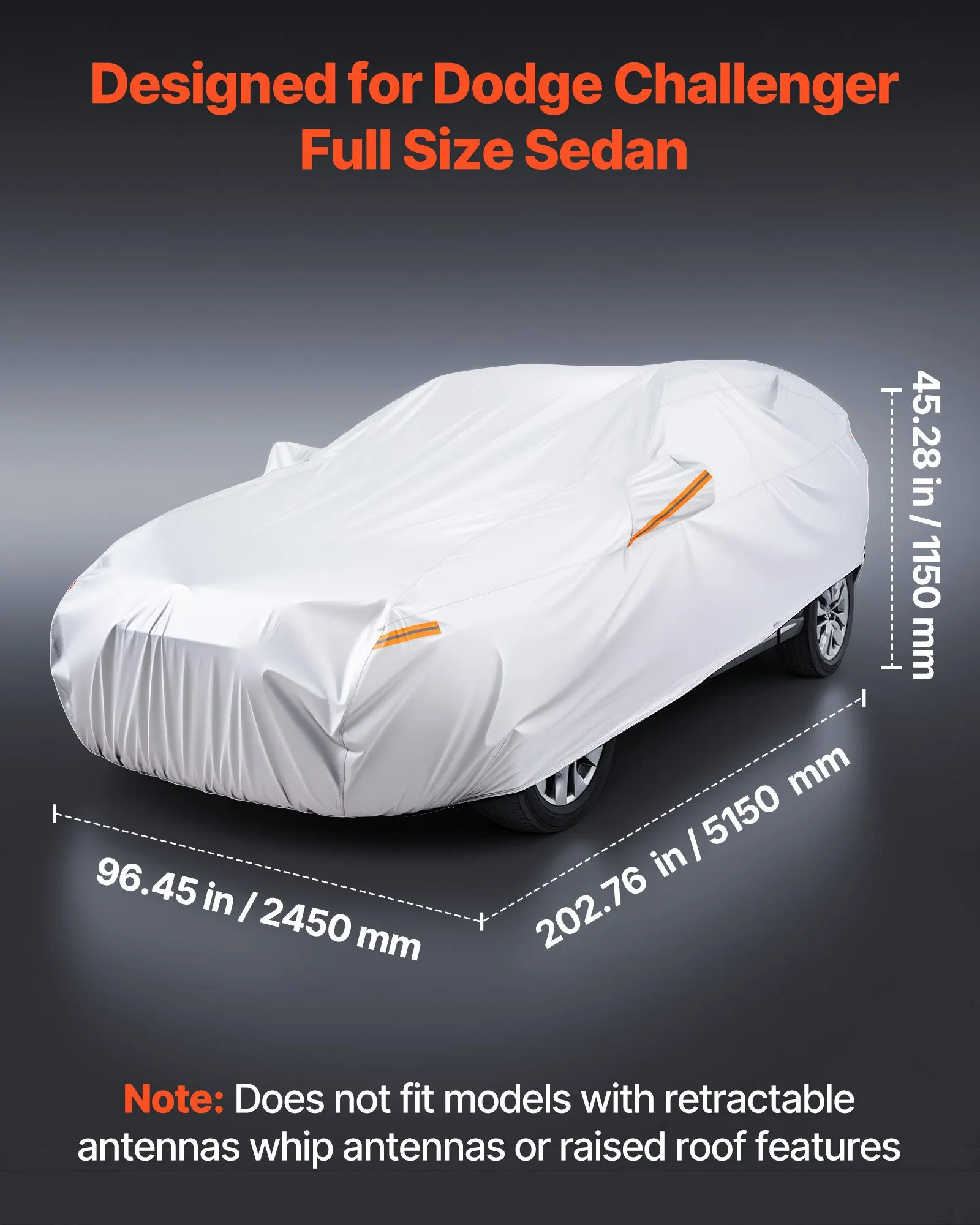 

Чехол для автомобиля, водонепроницаемый чехол для Dodge Challenger Full Size Sedan, индивидуальный пошив, защита от солнца, дождя, ветра, пыли и снега в любую погоду