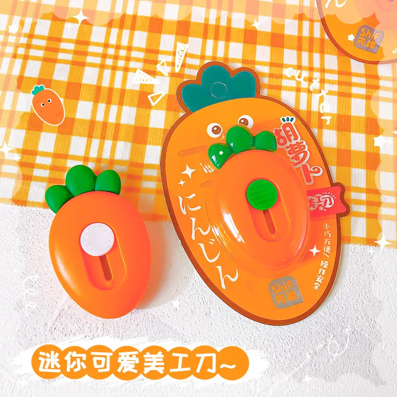 الجدة 1 قطعة لطيف الجزرة سكّين متعدّد الاستخدامات صغير Kawaii المحمولة الحرفية التفاف صندوق ظرف ورقي القاطع سكين رسالة فتاحة أدوات #3