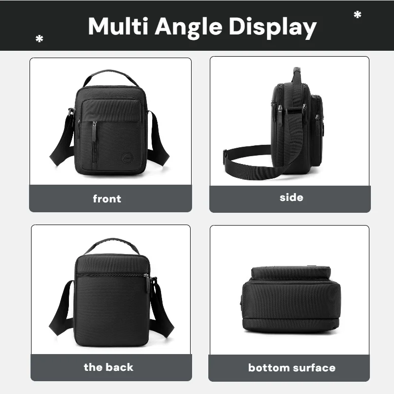 Повседневная сумка через плечо с регулируемыми лямками, несколькими карманами, большая вместимость, подходит для повседневного использования и поездок на работу.