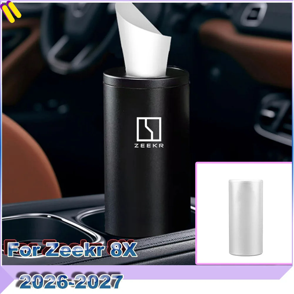 Cylindrical Metal Car Tissue Tube Premium Paper Box Special For Zeekr 8X 2026-2027 Vehicle Decoration Accessories