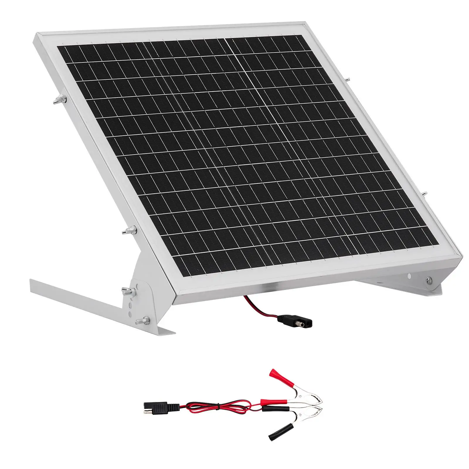 20W 12V Solar Battery Trickle Charger Maintainer, Mono Solar Panel Battery Charger with Built-in MPPT Controller & Adjustable Mount Bracket, IP65 Waterproof for car Boat RV Trailer House Roof