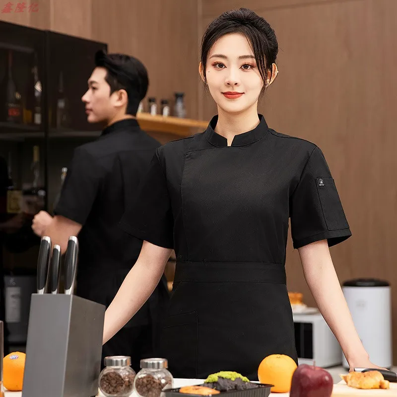 Veste de Chef d'été en maille fine et respirante à manches courtes, pour restauration, hôtel, Restaurant, cantine, pâtisserie, boulanger, vêtements de travail, vêtements de cuisine