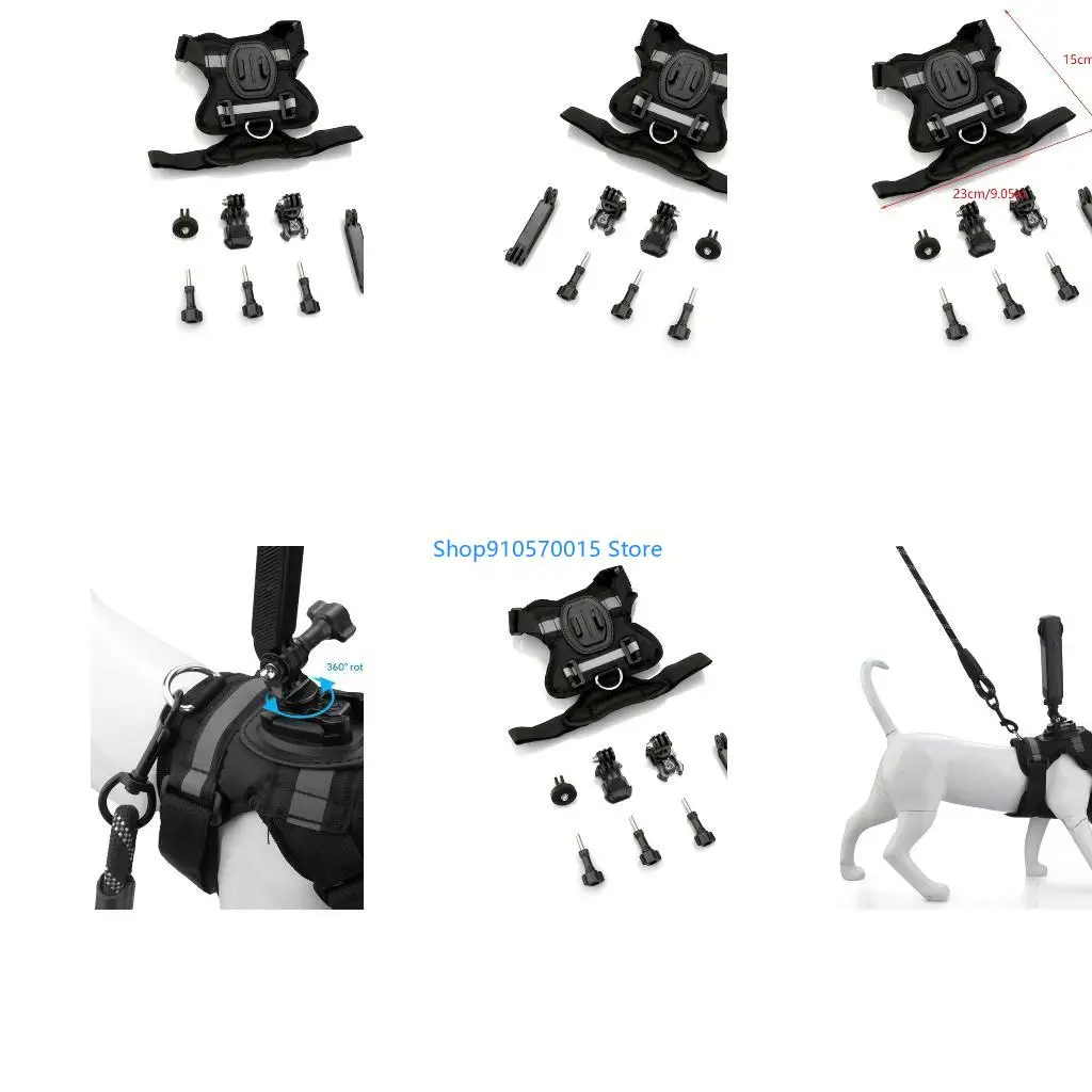 B95C Wide Compatibility Action Camera Harness Mount For Cats Enabling Double Lens First Person Videos Breathable Design