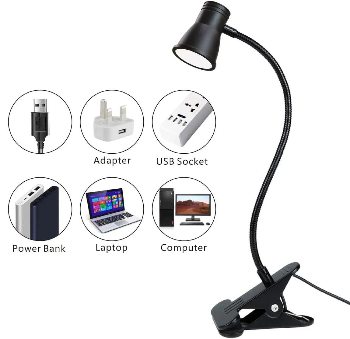 Creative speaker style clip desk light LED student eye protection reading light USB arbitrary deformation work light