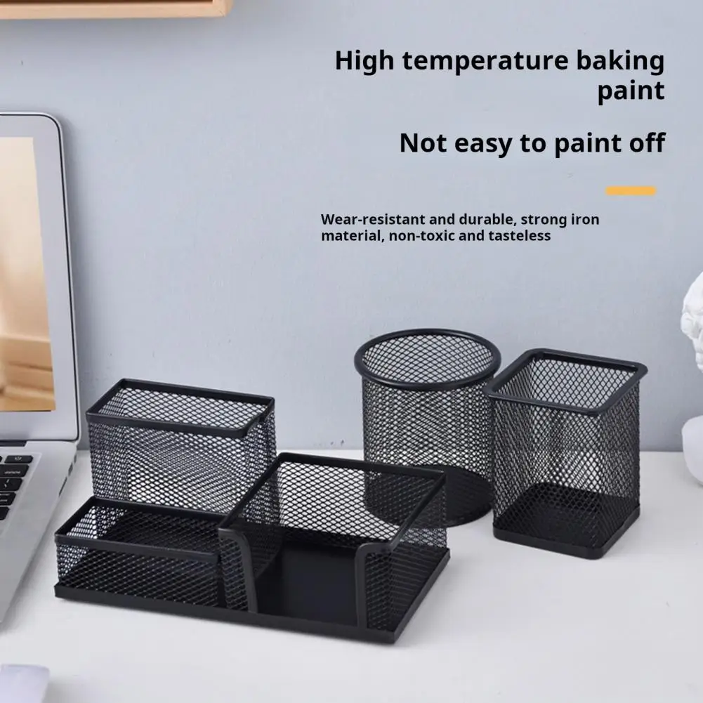 Office Metal Wire Mesh Pencil Holder Storage Organizer Iron Large Capacity Makeup Brush Pen Holder Desktop Organizer