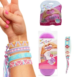 Pulsera con pintura de diamantes para niños y adultos, brazalete ajustable con diseño creativo, bordado de diamantes, manualidades artísticas, 2/5 piezas