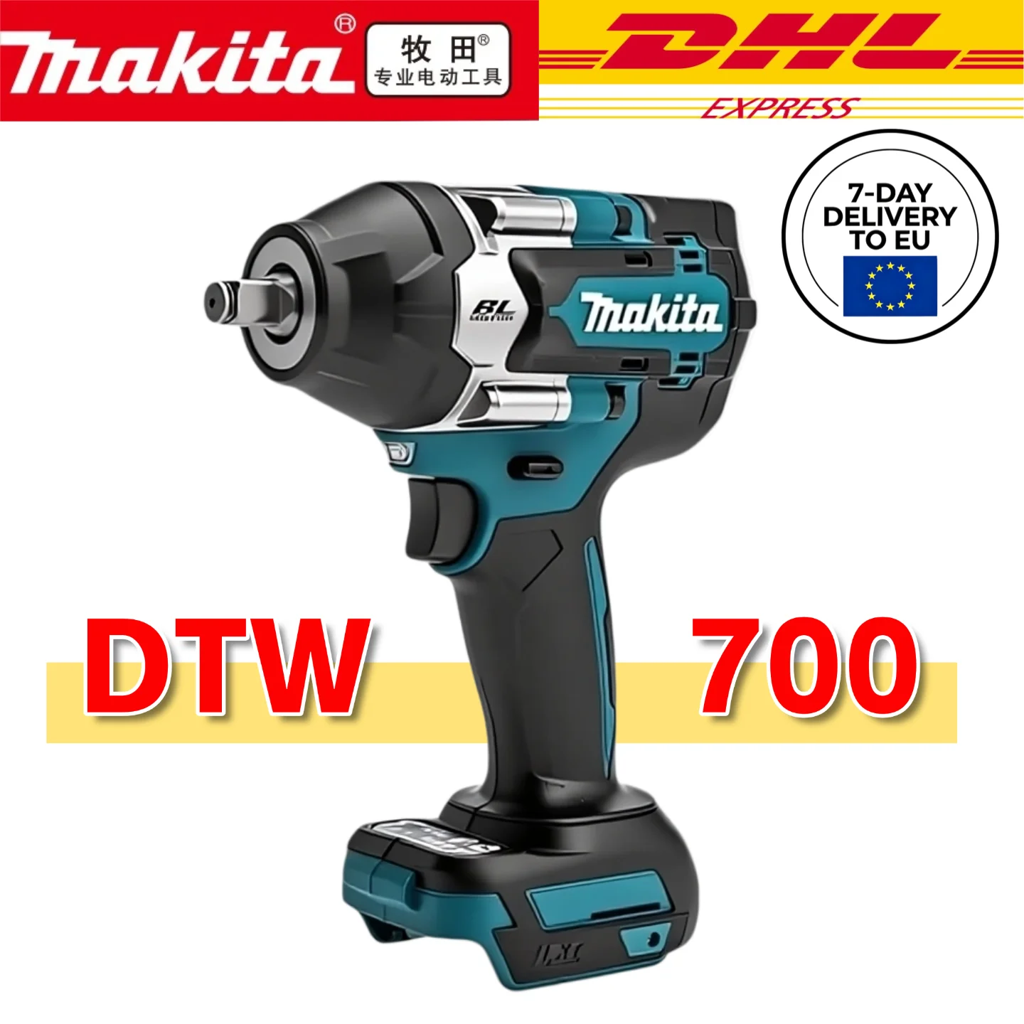 

Original Makita DTW700 wireless impact wrench 18Vbrushless motor 1000Nm infinitely variable speed electric wrench automatic stop