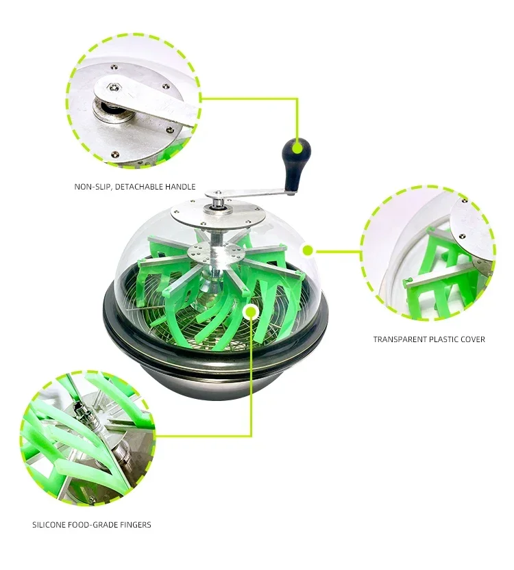 Manual Control Hydroponics Trim Reaper Cutter For Plant Bud Flower 16 19 24 Inch Dry Wet Tumble Bowl Trimmer With Hand Drive