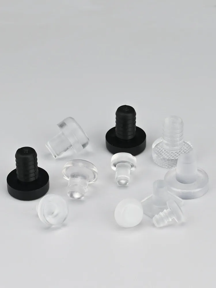 100Pcs Clear Soft PP Embedded Furniture Bumper Table Chair Leg Feet Bottom Glide Slide Pad Floor Protector Shockproof Accessory