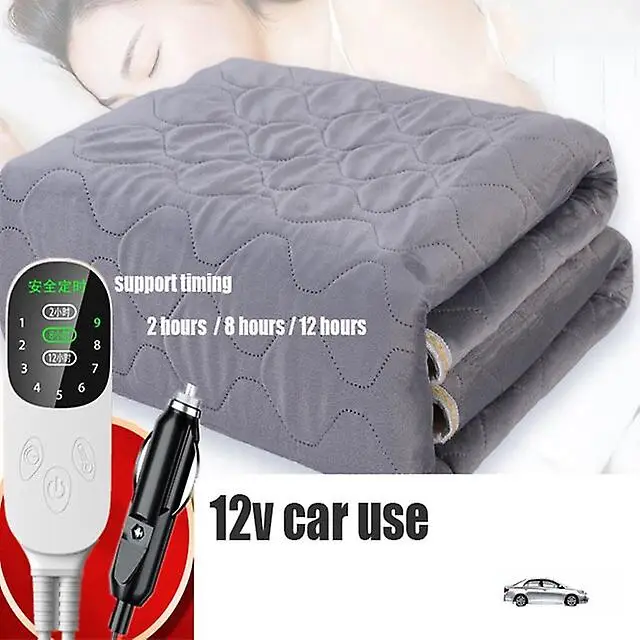 

24V/12V Truck/Car Heating Blanket, 145X100cm Synthetic Fibre 50W Auto Electrical Blanket, Black and White/Red Black, 1X