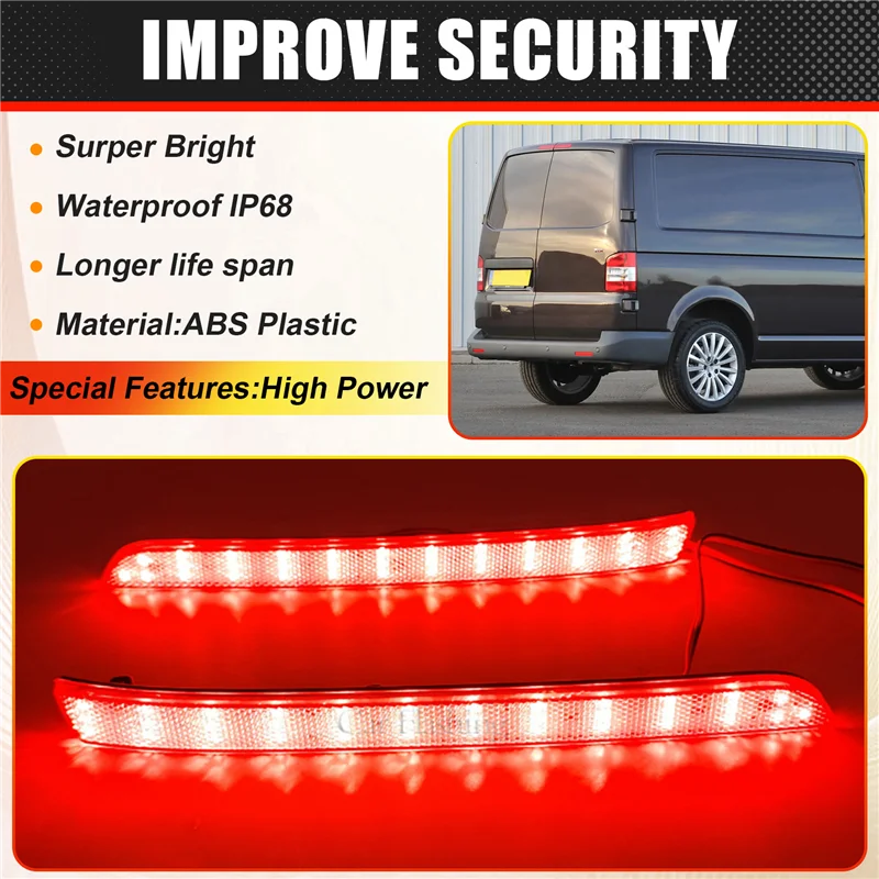 

OB-LED Rear Bumper Reflector Light Tail Signal Lamp For Transporter T5 2012 -2016 Caravelle Multivan