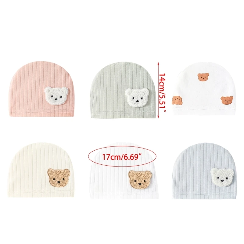 Nuevo Gorro para bebé recién nacido, gorro calavera infantil con oso dibujos animados, gorros para bebé no fluorescentes