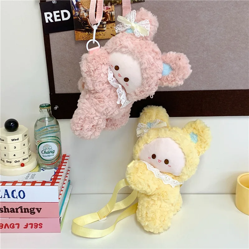 

Korean Version Ins Small Fresh Soft Plush Backpack Cartoon Cute Rabbit Plush Toy Backpack Children Outdoor Storage Shoulder Bag
