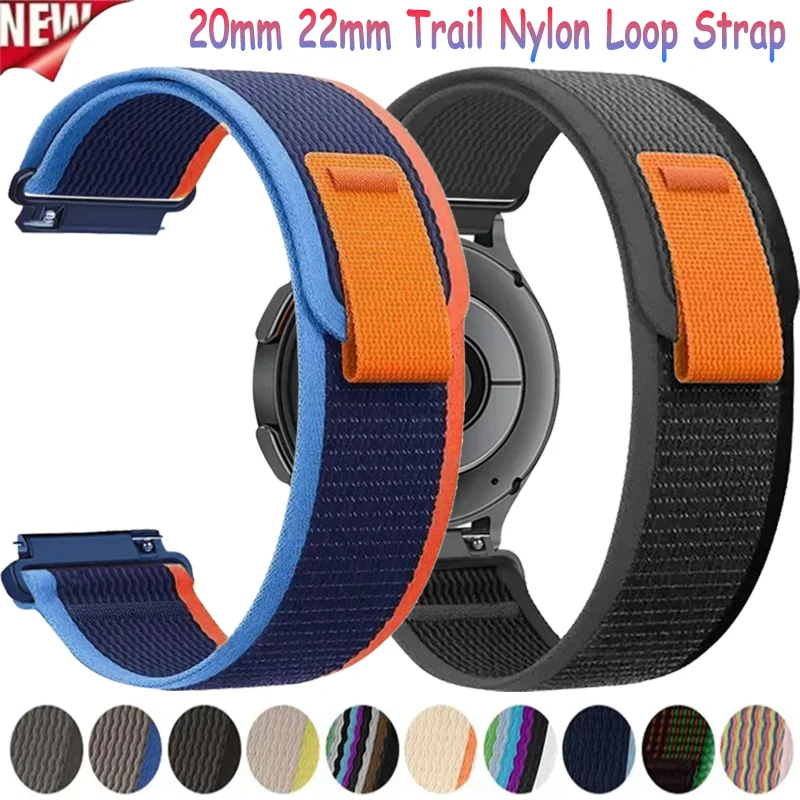 

Нейлоновый ремешок с петлей Trail 20 мм 22 мм для Samsung Galaxy Watch 7 FE 6 5 4 40/44 мм Браслет для Huawei Watch 5 GT5-4-3 Pro 46 мм Correa