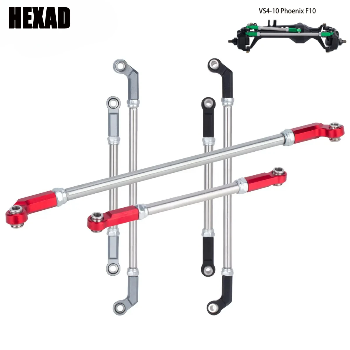 Metal Adjustable Steering Rod Servo Linkage for SCX10 III ar45 & Vanquish VS4-10 Phoenix F10 Portal Axle Upgrade Parts