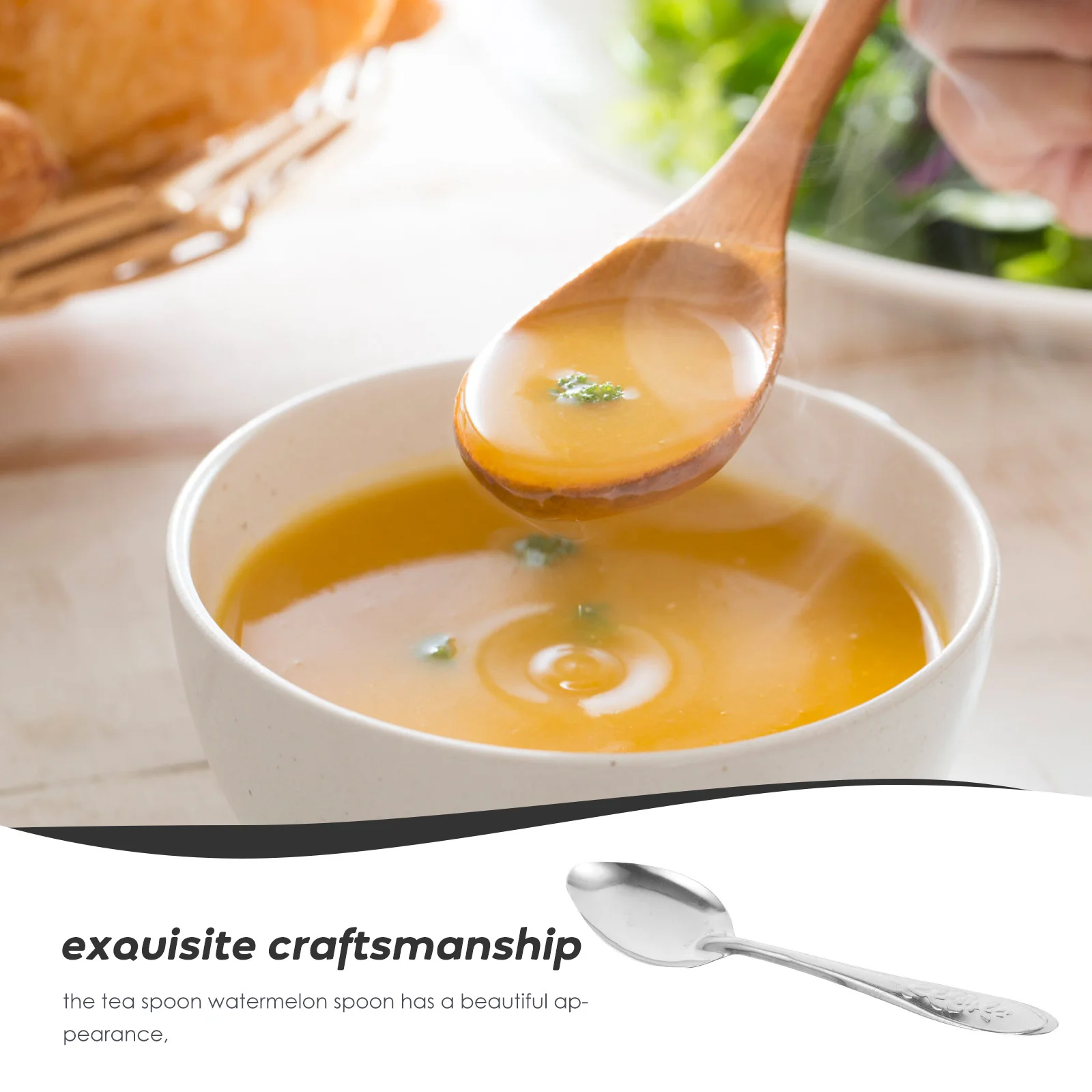 

50pcs Stainless Steel Spoon Long Handle For Rice Dessert Soup Yogurt Ice Cream Stirring Mixing Serving Portable Scoop Kitchen