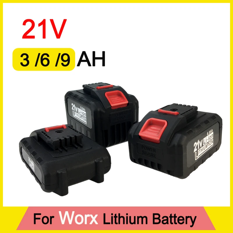 

21V 3000/6000/9000mAh Lithium Battery,for Worx Electric Power Tool Pruning Saw Drill Percussion WA3551 WA3553 WA3641 WG629E