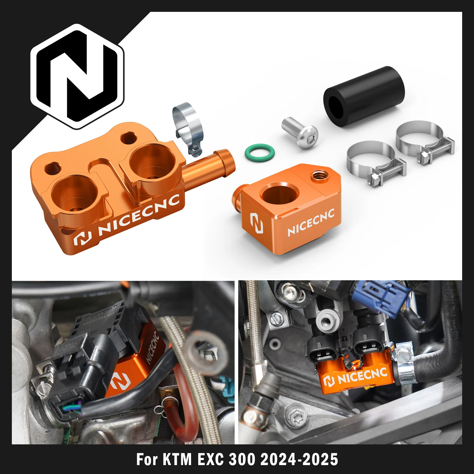 

2024-2025 For KTM EXC 300 250 For Husqvarna TE 300 For GasGas EC 300 TBI High Flow Fuel Rail & Crankcase Pressure Sensor Bracket